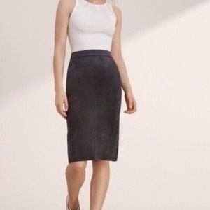 Aritzia Wilfred Free Gray Vegan Suede Lis Skirt Size 8